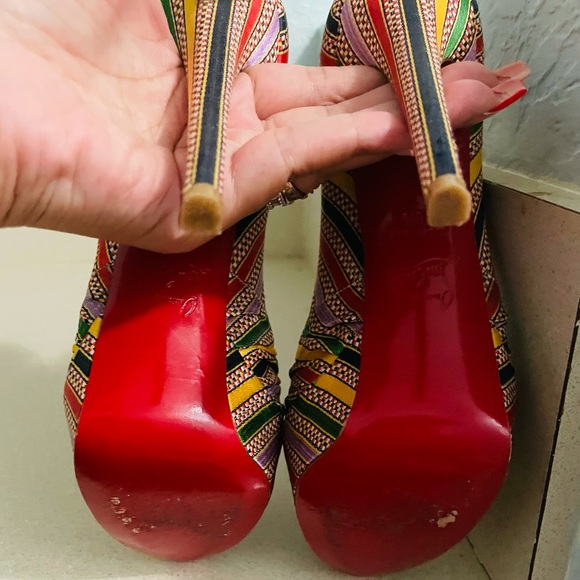 Christian Louboutin Multicolor Damas Striped Pumps 160mm - Picture 4 of 7
